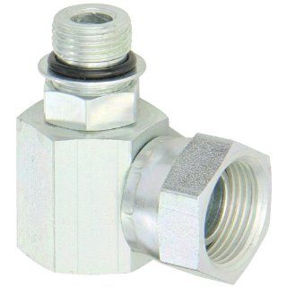 Eaton Aeroquip 2068 12 8S Steel Pipe Fitting, 90 Degree Elbow, 3/4" NPSM Female x 1/2" Male Straight Thread O Ring Industrial Pipe Fittings