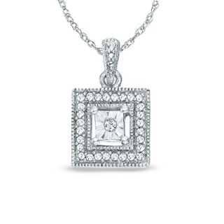 diamond square pendant in sterling silver orig $ 149 00 99