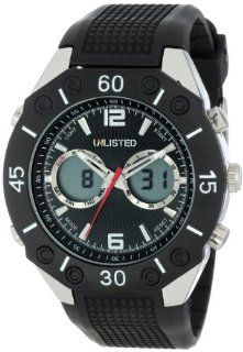 UNLISTED WATCHES Men's UL1159 City Streets Silver Case Analog Digital Black Dial Bezel Black Strap Watch at  Men's Watch store.