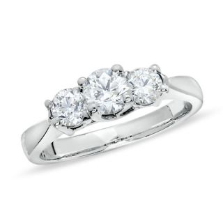 CTW. Diamond Three Stone Ring in 14K White Gold   Zales