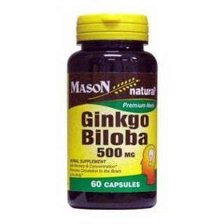 3 Pack Special of MASON NATURAL GINKGO BILOBA 500MG CAPSULES 60 per bottle Health & Personal Care