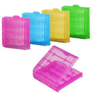 SODIAL(TM) 5x Hard Plastic Case Holder Storage Box for AA / AAA Battery (Color may vary) Electronics