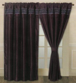 4 Pcs Modern Metal Rod Style SOPHIA Purple Curtain Set   Bedding Collections
