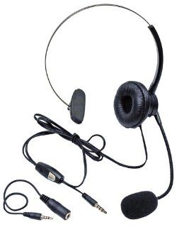 Cobra CB WIREDHF 2.5/3.5mm Handsfree Wired Over The Head Style Headset with Inline Controls and Adjustable Boom Microphone   Retail Packaging   Black Cell Phones & Accessories