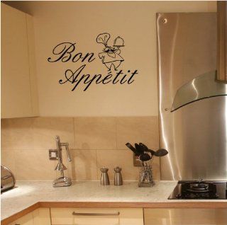 New Bon Appetit With Chef wall saying vinyl lettering art decal quote sticker home decal   Wall Decor Stickers
