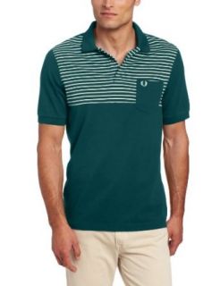 Fred Perry Men's Fine Stripe Across Top Polo, Dark Teal, Large at  Mens Clothing store