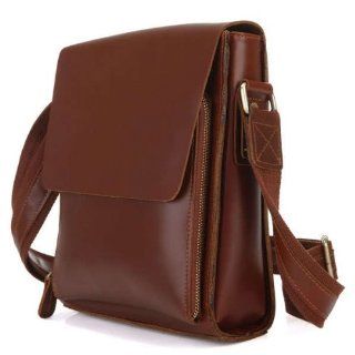 100% Real Cow Leather Men's Bags Brown Shoulder Bag Messenger Across Body Cowboy T054 Computers & Accessories