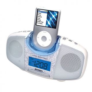 Jensen iPod Compatible White Clock Radio with Dock