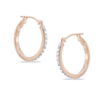 Diamond Fascination™ Hoop Earrings in 14K Rose Gold   Zales