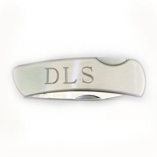 Mens Personalized 6 Lock Blade Knife in Stainless Steel (1 3