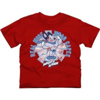 Mighty Mouse Youth Real Mice Wear Capes T Shirt   Red (Medium) Clothing