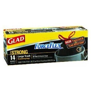 Glad ForceFlex Drawstring Large Trash Bags, 14 Counts (Pack of 12)  Large Kitchen Trash Bags  Grocery & Gourmet Food