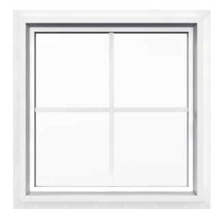 JELD WEN 24 in x 24 in V4500 Series White Double Pane Square New Construction Fixed Geometric Window
