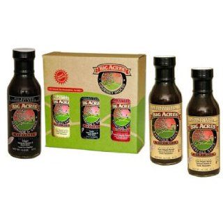 Big Acres Rich & Mild BBQ Sauce and Ginger Teriyaki Marinade Gift Pack, Set of 3  Gourmet Sauces Gifts  Grocery & Gourmet Food