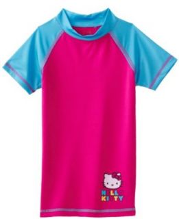 Hello Kitty Girls 7 16 Short Sleeve Rashguard Shirt, Pink, 14 Rash Guard Shirts Clothing