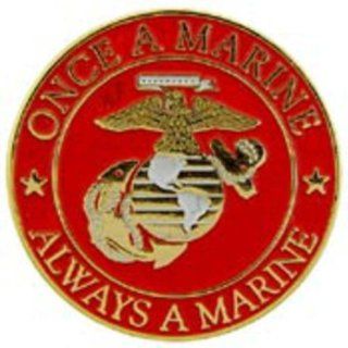 Once A Marine Always A Marine Logo Pin 1" Sports & Outdoors