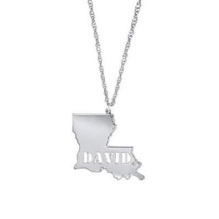 State Name Pendant in Sterling Silver (State and 8 Characters)   Zales