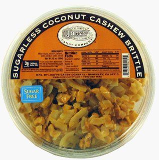 Judy's Candy Co. No Sugar Added Coconut Cashew Brittle 10 oz. Tub  Grocery & Gourmet Food