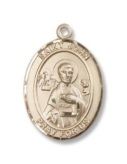 14kt Gold St. John the Apostle Medal, Patron Saint of (patronage) against poison, art dealers, Asia Minor, authors, bookbinders, booksellers, burns, Ohio, compositors, editors, engravers, friendships, lithographers, Wisconsin, painters, papermakers, poison