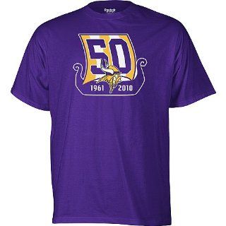Minnesota Vikings 50th Anniversary Emblem T shirt 2X Large  Sports & Outdoors