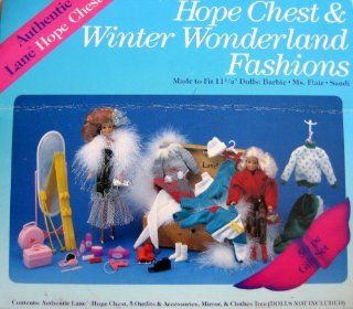 Totsy Authentic Lane Hope Chest & Winter Wonderland Fashions 50 Piece Gift Set   Fits Barbie, Ms. Flair, Sandi & 11.5" Dolls (Circa 1985   Almost Complete) Toys & Games