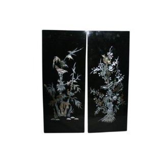 Beautiful Lacquer Painting Shows Unique Bamboo Trees, almost 3 feet wide (2106)   Panel Screens