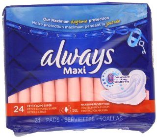 Always Maxi Maximum Protection with Wings,  Pads, 24 Count  (Pack of 2) Health & Personal Care