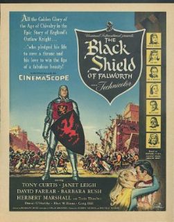 Tony Curtis Janet Leigh Black Shield of Falworth / Chevrolet Convertible ad 1954 Entertainment Collectibles