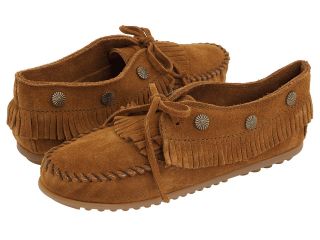 Minnetonka Fringed Moc Womens Lace Up Moc Toe Shoes (Brown)