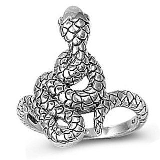 Wrap Around Sterling Silver Snake Ring Jewelry