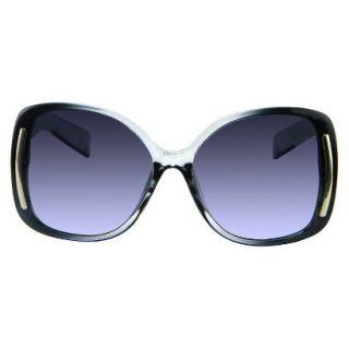 Oversize Square Sunglasses with Front Metal Detail   Black