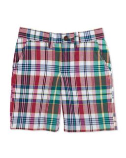 Prospect Madras Shorts, Red, Boys 4 7   Ralph Lauren Childrenswear