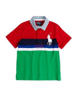 Rugby Collar Striped Polo, Boys 2T 3T   Ralph Lauren Childrenswear