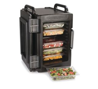 Carlisle 6 Pan End Loading Cateraide Insulated Food Carrier   Onyx Black