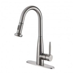 Ruvati RVF1229B1ST Stainless Steel Turino Pullout Spray Kitchen Faucet with Deck