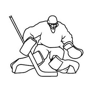 6" Printed color goalie crouching outline Hockey Skate Ski Winter Snow Snowboard sticker decal for any smooth surface such as windows bumpers laptops or any smooth surface. 