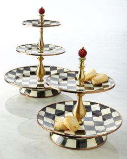 Courtly Check Three Tier Sweet Stand   MacKenzie Childs