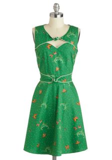 Good Ol' Daisy Dress in Grass  Mod Retro Vintage Dresses