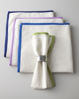 Four Piping Trimmed Napkins