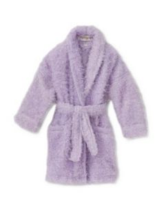 Furry Microterry Girl's Bathrobe, 100% Polyester, Lilac, L (12) Clothing