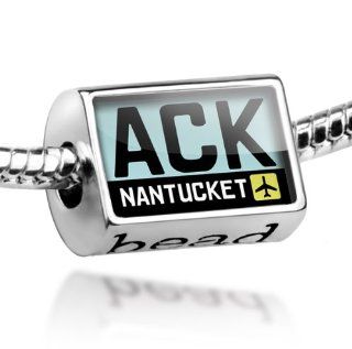 Beads "Airport code "ACK / Nantucket" country United States   Pandora Charm & Bracelet Compatible NEONBLOND Jewelry & Accessories Jewelry