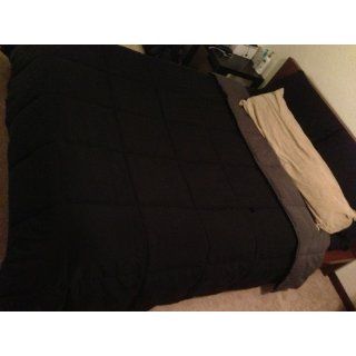 Chezmoi Collection 3 Piece Black Grey Super Soft Goose Down Alternative Reversible Comforter Set, Queen/Full Size  
