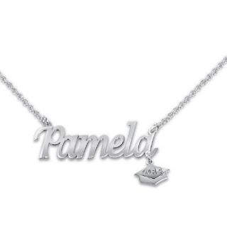 Personalized Graduation Name Necklace in Sterling Silver (8 Characters