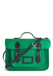 Cambridge Satchel Upwardly Mobile Satchel in Green & Navy   14"  Mod Retro Vintage Bags
