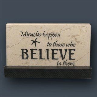 "Miracles happen to those who believe" prayer stone   Outdoor Decorative Stones
