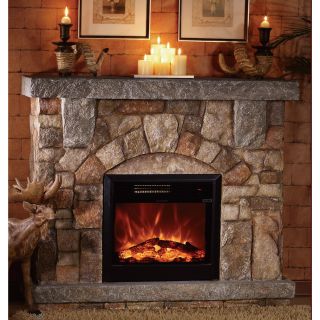 Unifire Polystone Electric Fireplace with Mantel — 4400 BTU, Model# WF01512