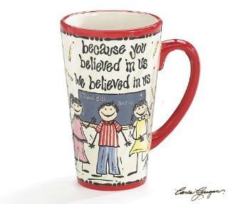 "Because You Believe" Whimsical Teacher Mug Designed by Carla Grogan Great Gift Item Kitchen & Dining