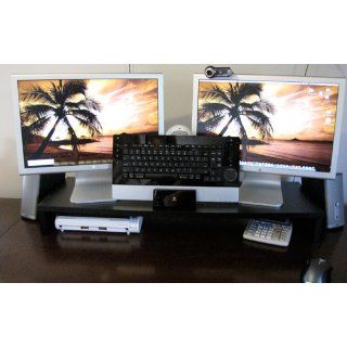 OFC Express Dual Monitor Stand 36 x 11 x 4.25, Black  Computer Monitor Stands 