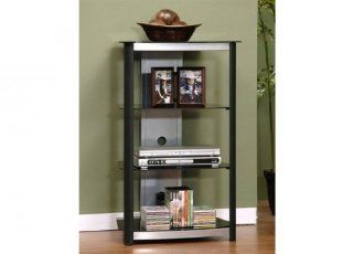 Beginnings Audio Pier with Glass Shelves in Silver/Black Electronics