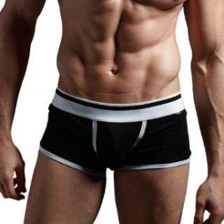XUBA Mens Low Rise Sexy Underwear Trunk Boxer Brief Black XB01 at  Mens Clothing store